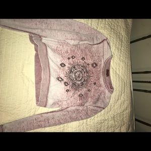 LA Hearts cropped soft crew neck sweatshirt